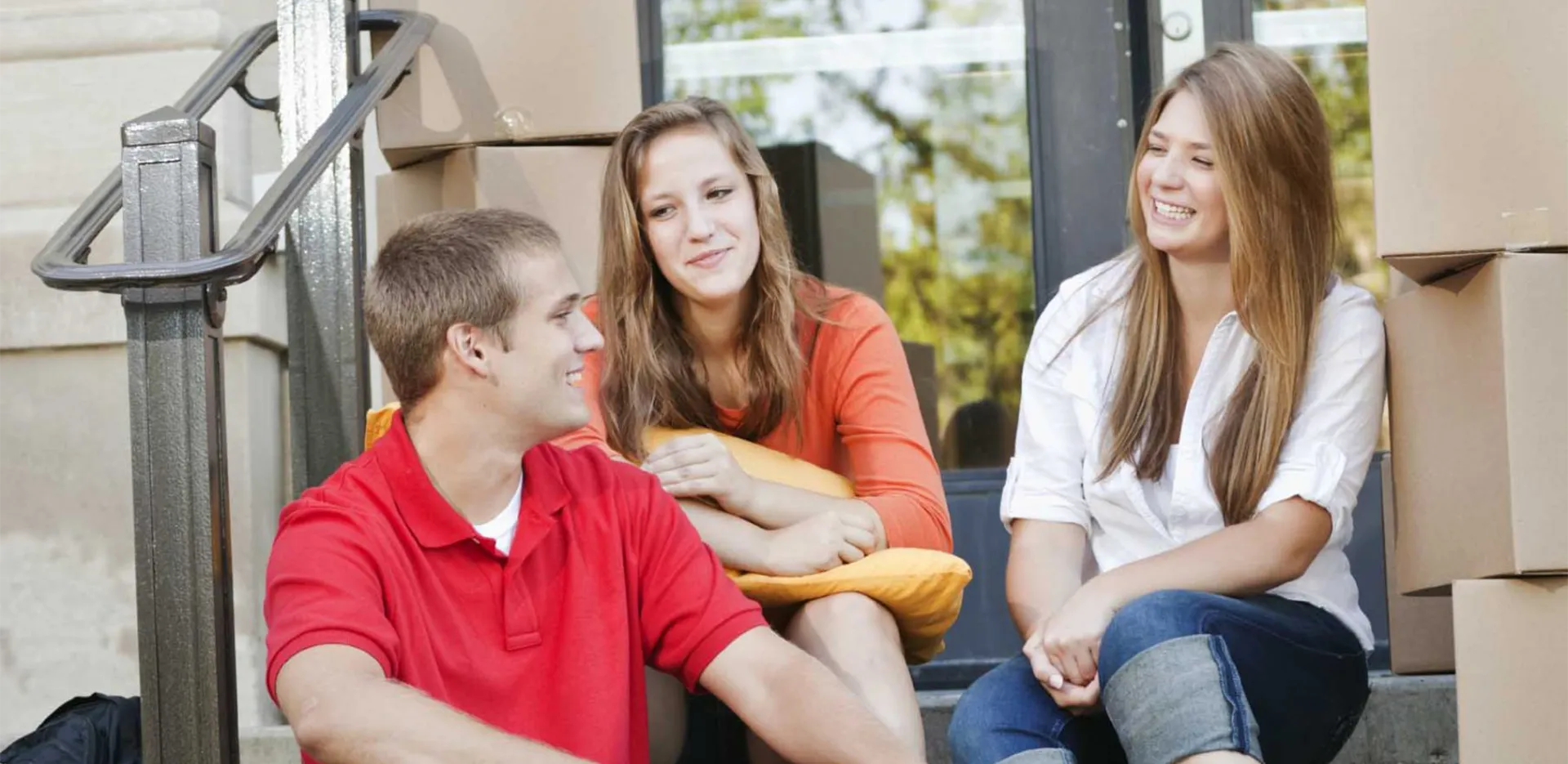 A group of teens chatting.