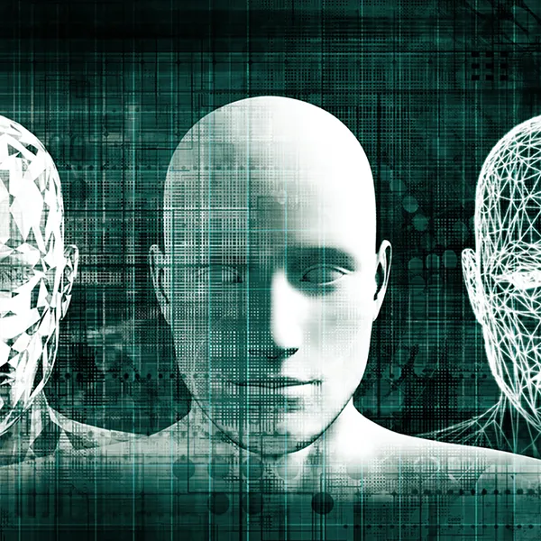 Concept art representing deepfake technology.