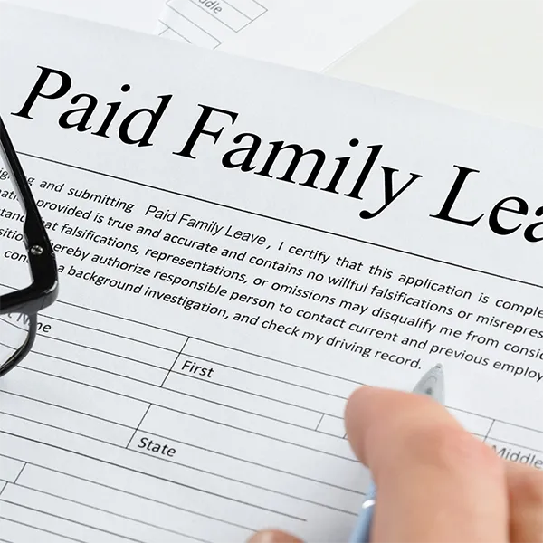 A form titled 'paid family leave.'