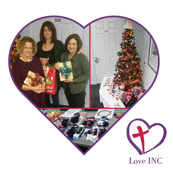 InterWest team members with donations for Love INC.