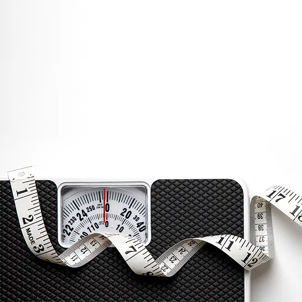 A tape measure and a scale.