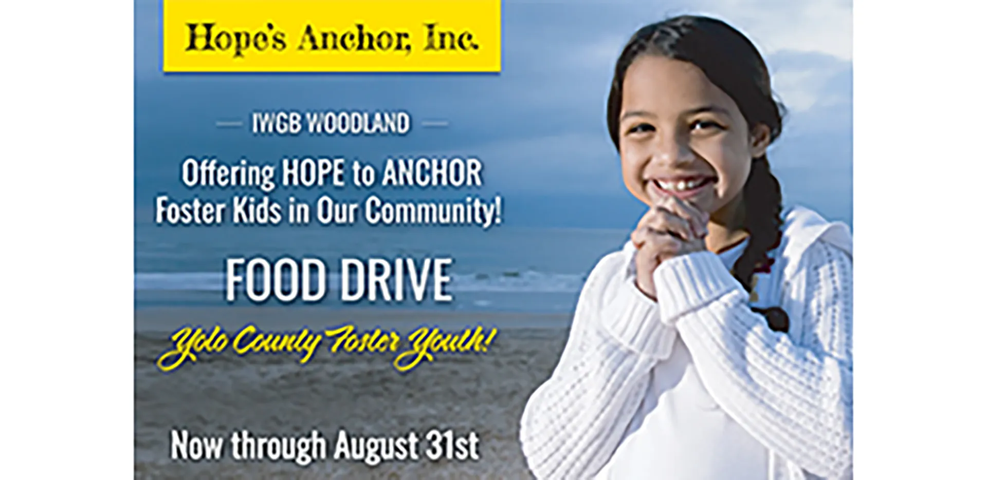 Graphic for a food drive for Yolo County Foster Youth.